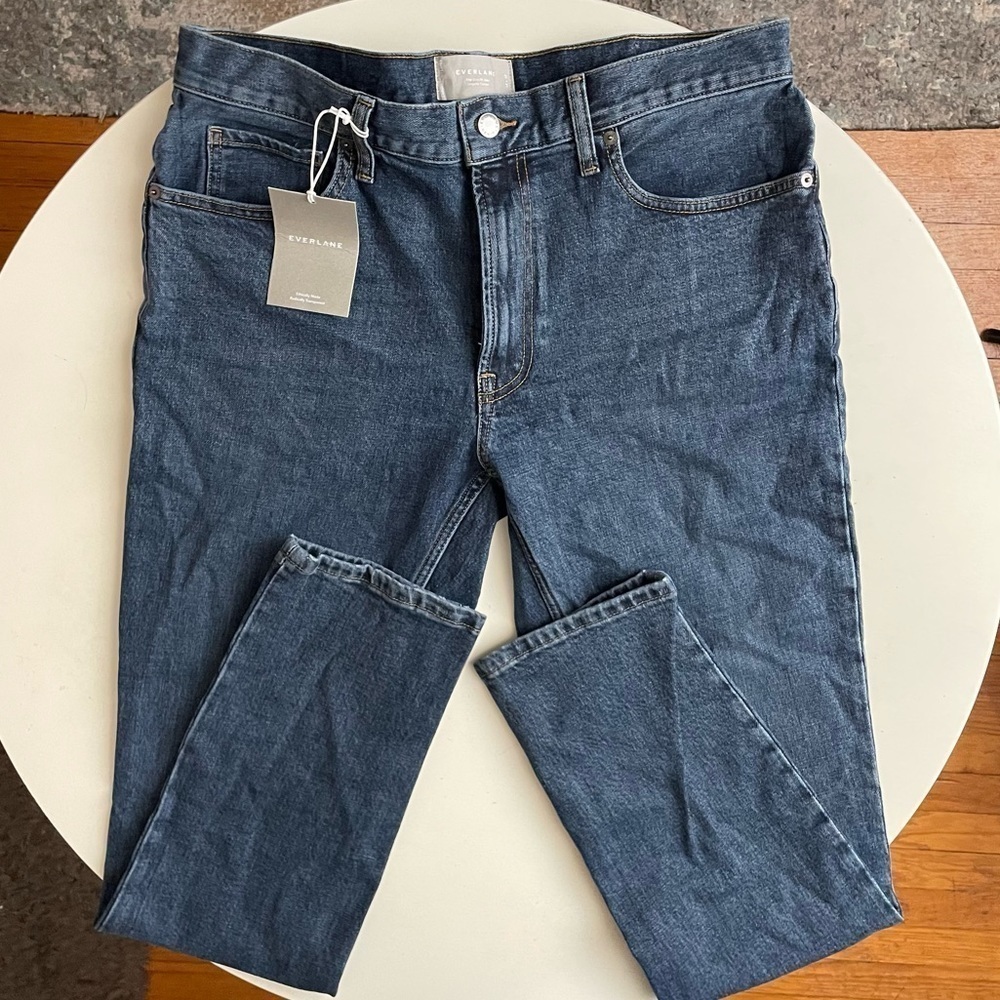 Everlane Men’s Organic Cotton Slim Fit Jean 34x32 Faded Indigo New